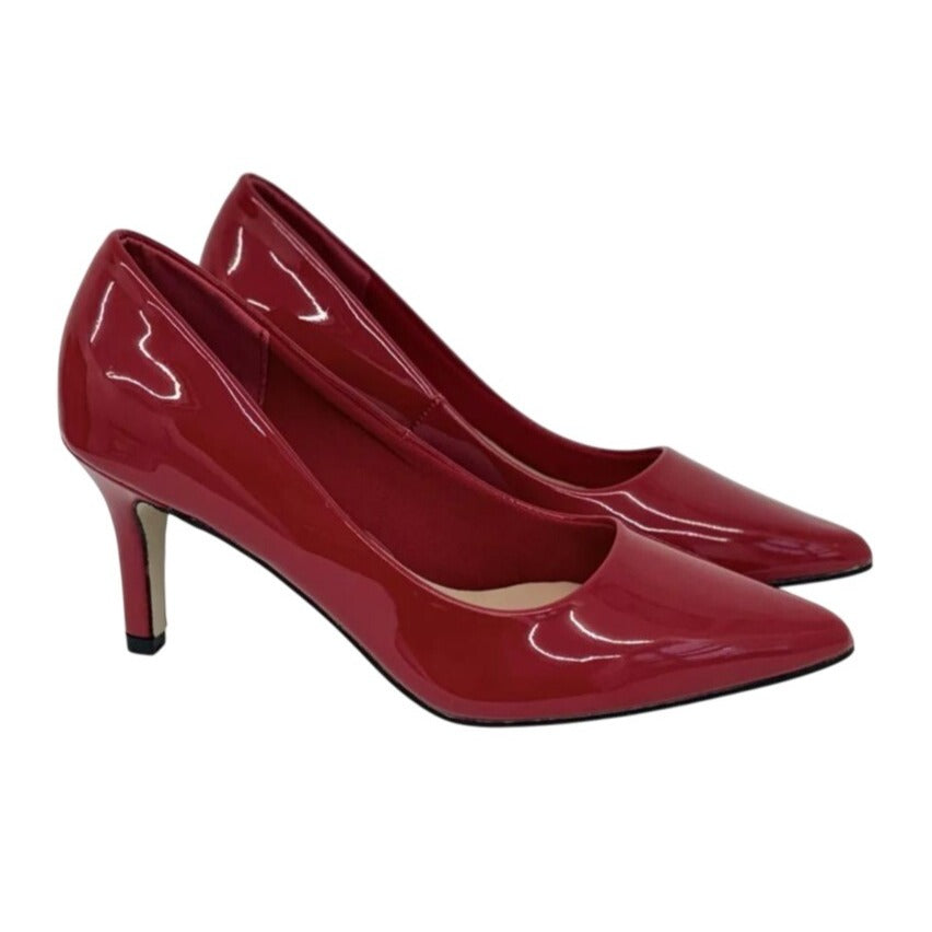 PIERRE DUMAS / Bloom-1 / Red / Patent / Leather/ Pointed-Toe / Heel Elegant & Sleek Design SHOES BY FLOR