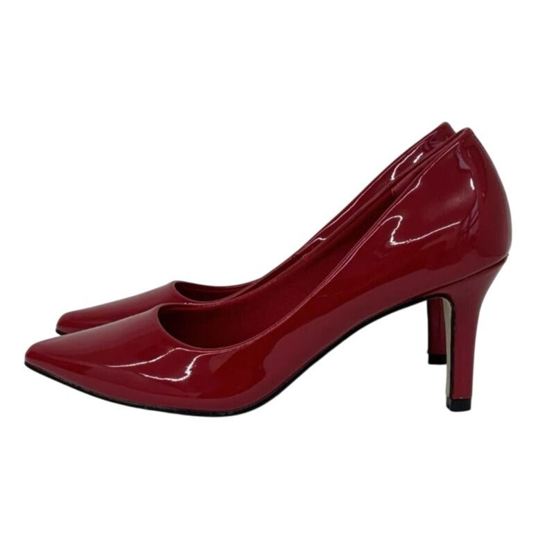 PIERRE DUMAS / Bloom-1 / Red / Patent / Leather/ Pointed-Toe / Heel Elegant & Sleek Design SHOES BY FLOR