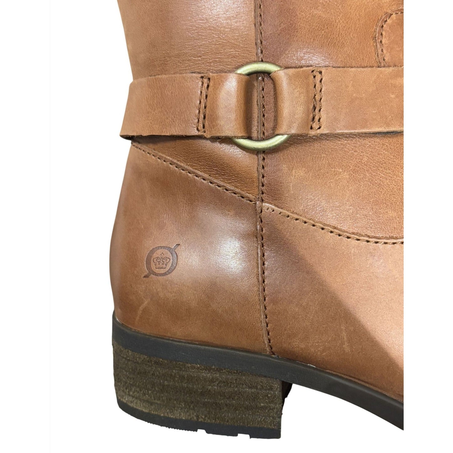 BORN / Saddler / Brown / Handcrafted / Leather / Knee-High / Riding / Boots With Side Zipper & Low / Heel / Size 8.5 SHOES BY FLOR