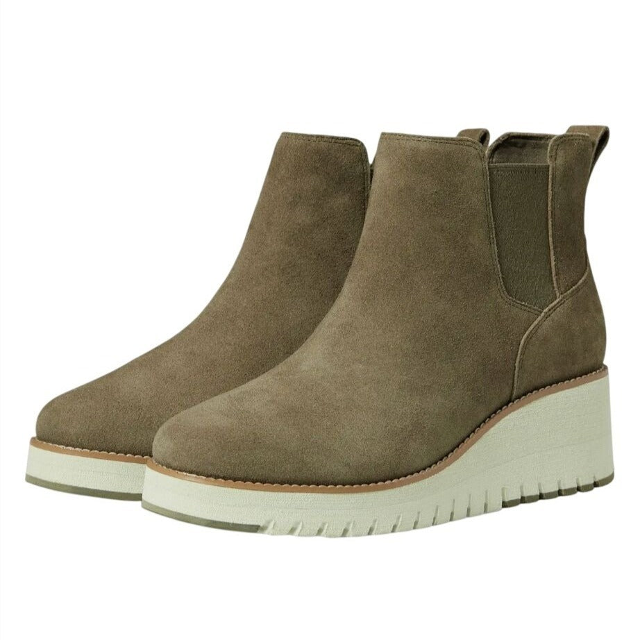 COLE HAAN / ZG City / Waterproof / Suede / Wedge / Ankle Boots / US Size 8 / Olive Green