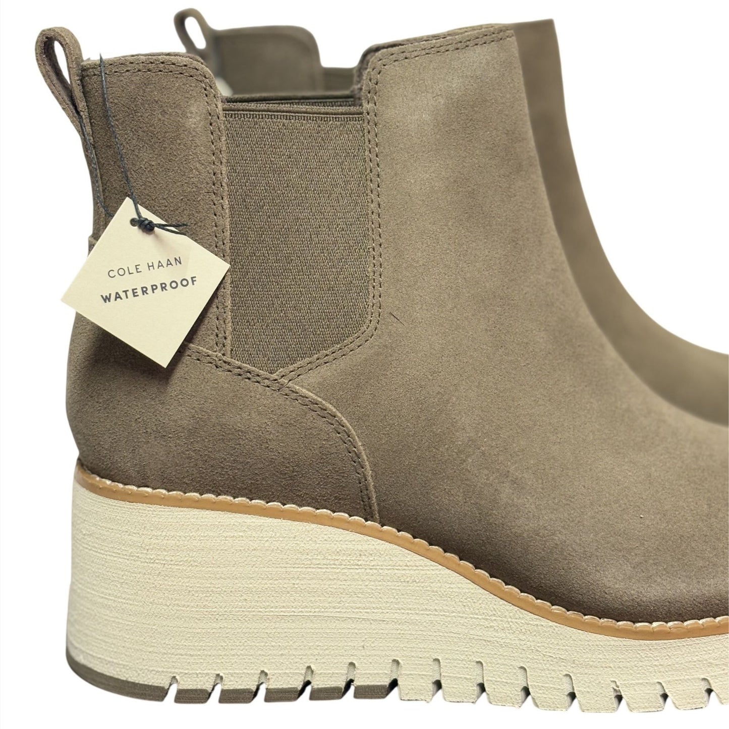 COLE HAAN / ZG City / Waterproof / Suede / Wedge / Ankle Boots / US Size 8 / Olive Green