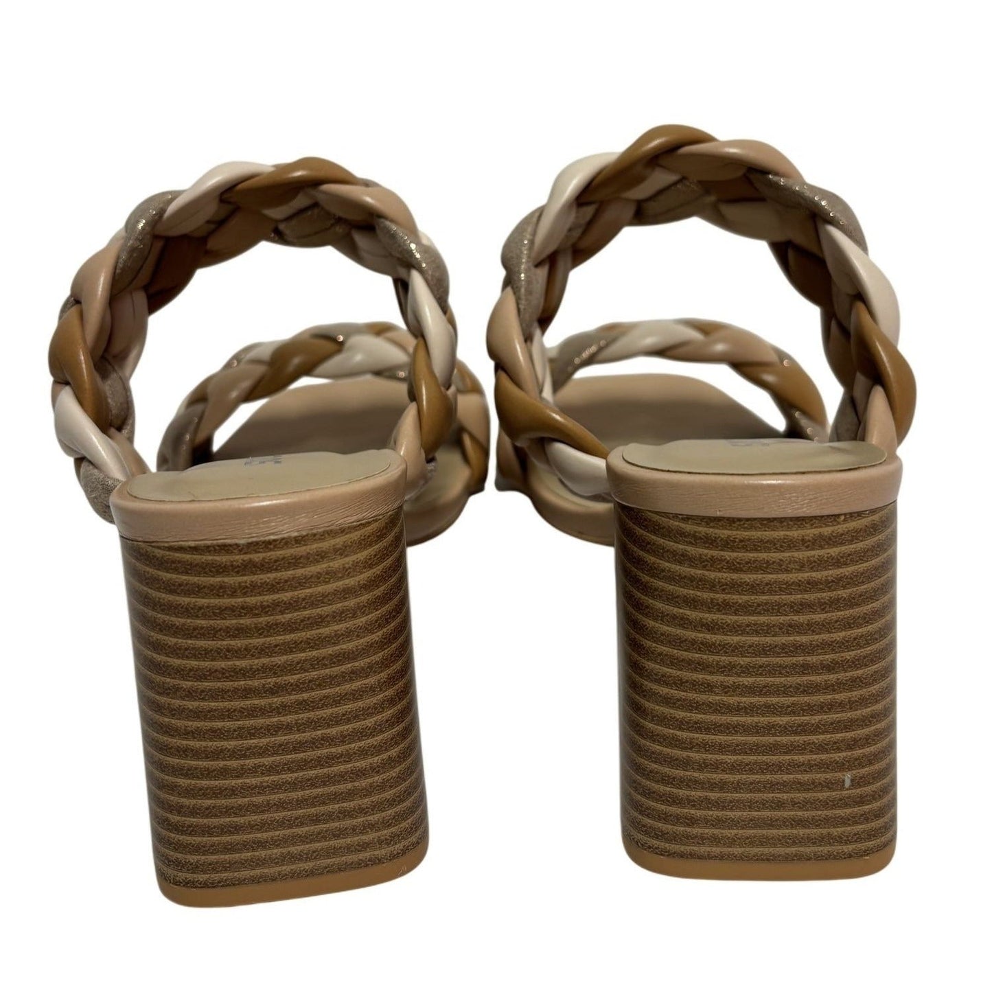 SODA / Buggy-S / Braided / Block Heel / Sandals With Square / Toe & Multi-Tone / Straps / Size 10 SHOES BY FLOR
