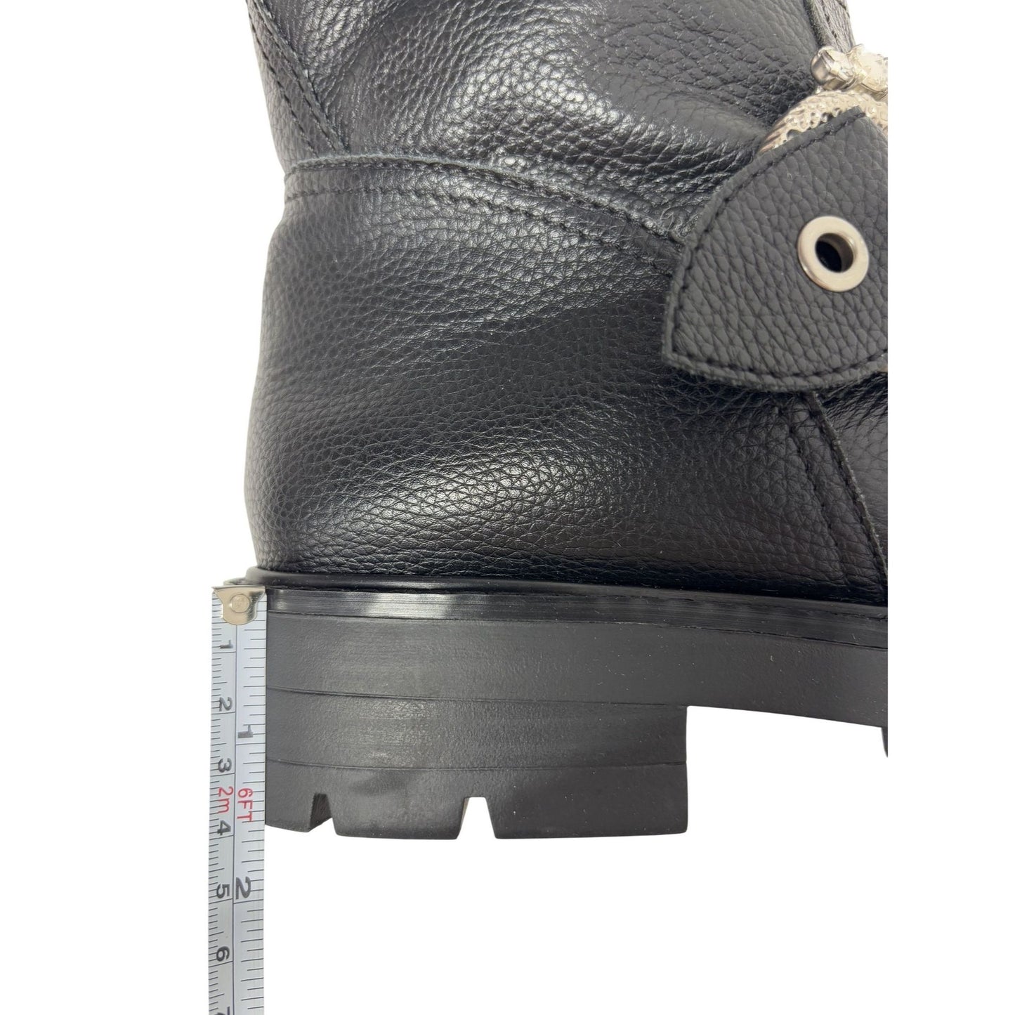 KARL LAGERFELD / Marceau / Black / Lug-Sole / Combat Boot / With Crystal Detail / Size 9M