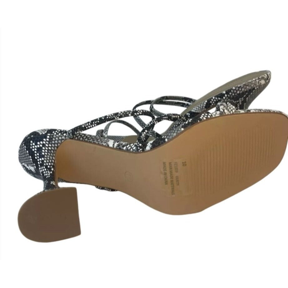 LEMONADE / Vanity / Snake Print / Strappy / Heeled Sandals 3.5" / Heel Elegant/ Statement Shoes / Size 10 SHOES BY FLOR
