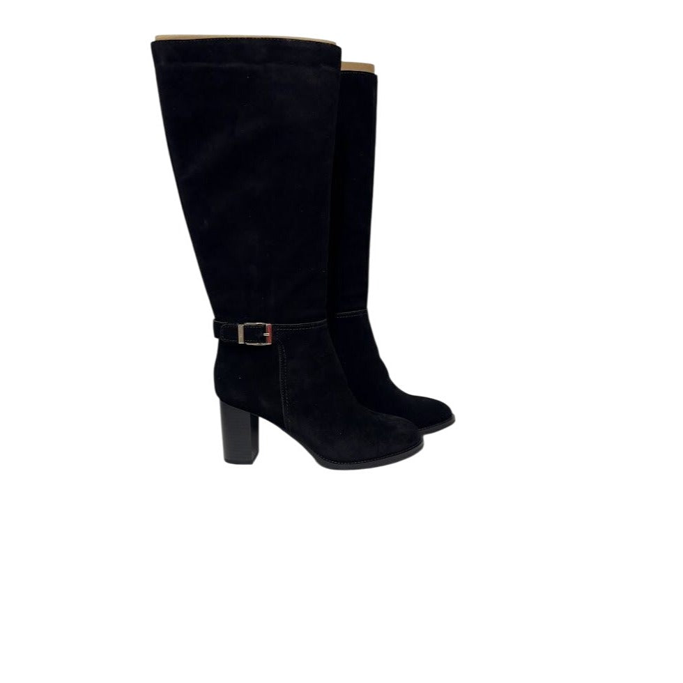 GIANI BERNINI / Lennoxxl /Black / Suede / Mid-Calf Boots / Size 8.5M / Block Heel & Side Zipper Closure SHOES BY FLOR