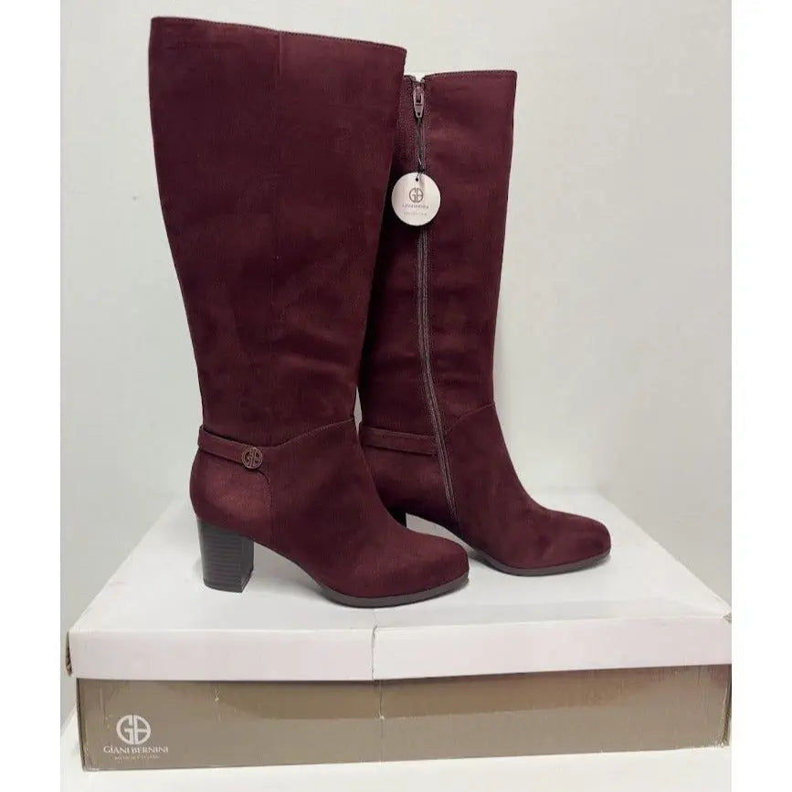 GIANI BERNINI/ Tall / Block Heel / Burgundy / Wine / Italian Boots SHOES BY FLOR