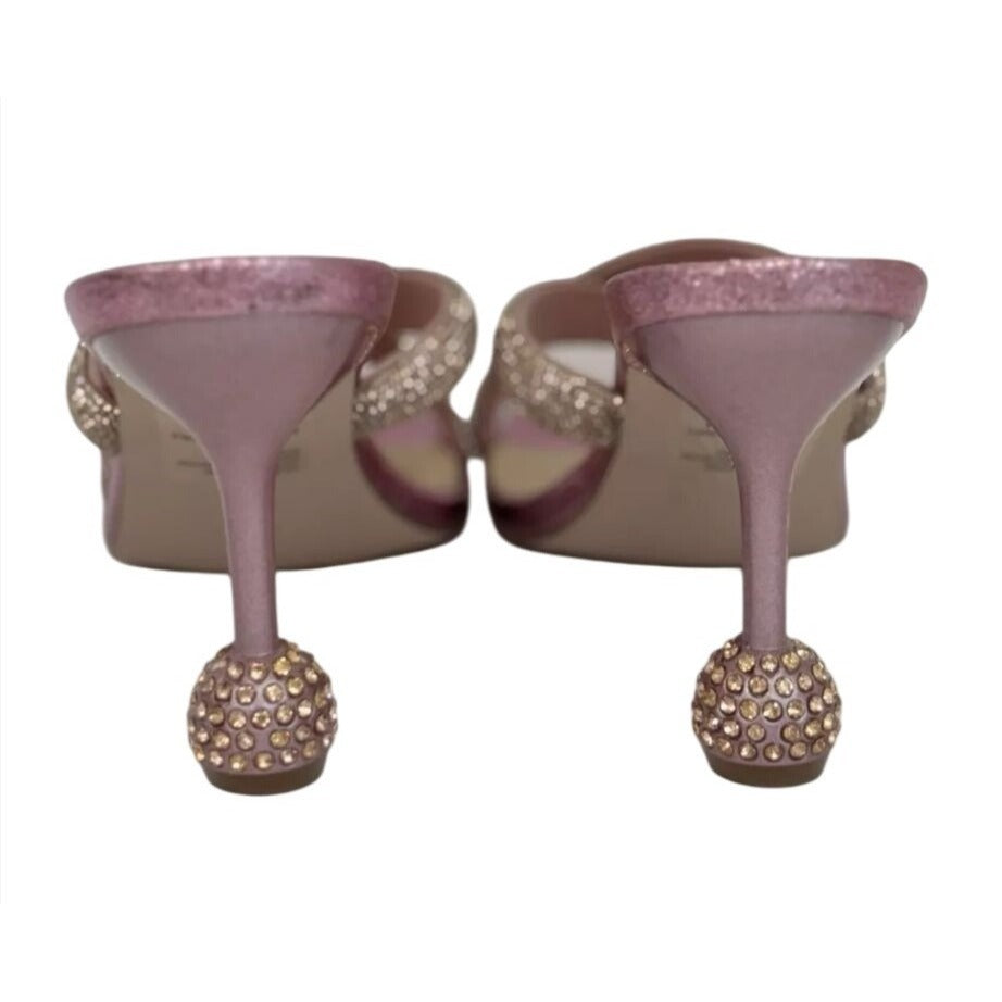 CHASE+CHLOE / Olla-1 / Pink / Rhinestone Embellished Cross-Strap / Heeled Sandals / Size 8.5 SHOES BY FLOR