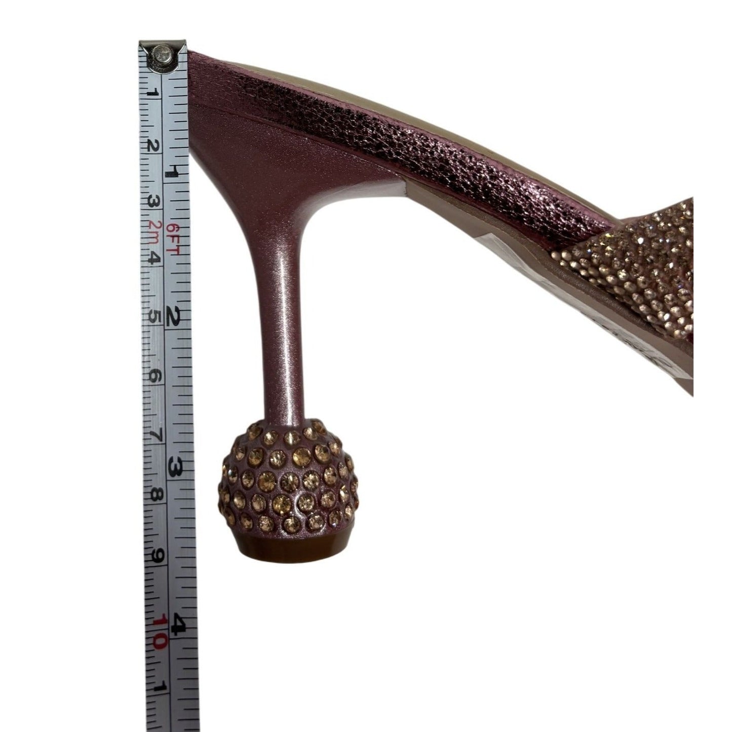 CHASE+CHLOE / Olla-1 / Pink / Rhinestone Embellished Cross-Strap / Heeled Sandals / Size 8.5 SHOES BY FLOR
