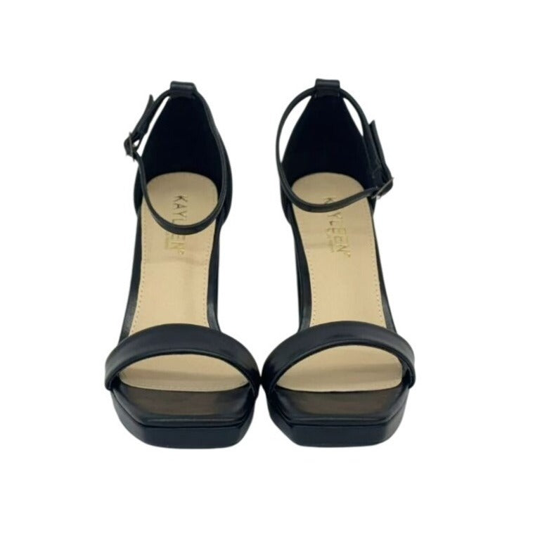KAYLEEN / Nahlah-5 / Black / Platform / Chunky / Block Heels / With Ankle / Strap Buckle Closure SHOES BY FLOR