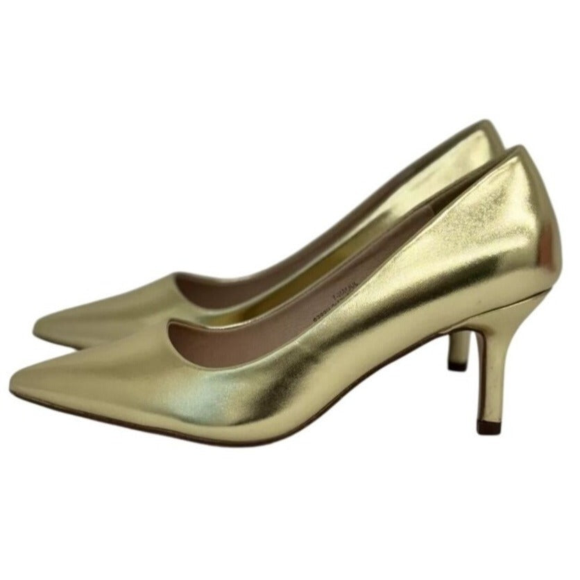 CHASE+CHLOE/ Julian-1/ Gold Metallic / Pointed-Toe Heels With 3-Inch Stiletto Size 5.5 SHOES BY FLOR