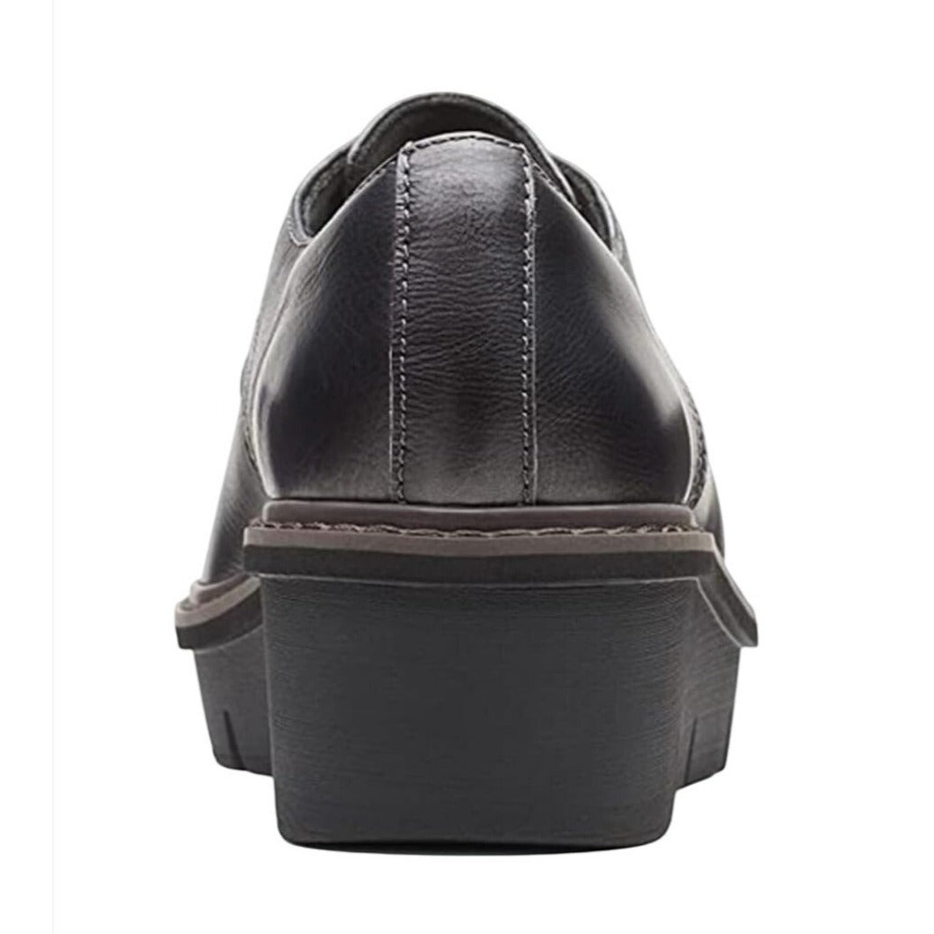 CLARKS / Airabell / Womens / Tye Oxford / Gunmetal / Leather / Size 12 / Platform Shoes