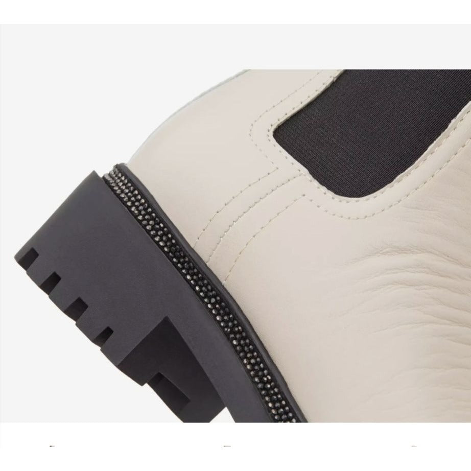DKNY / Rick / Vanilla Bone & Black / Ankle Boots / Memory foam / Size US Size 11