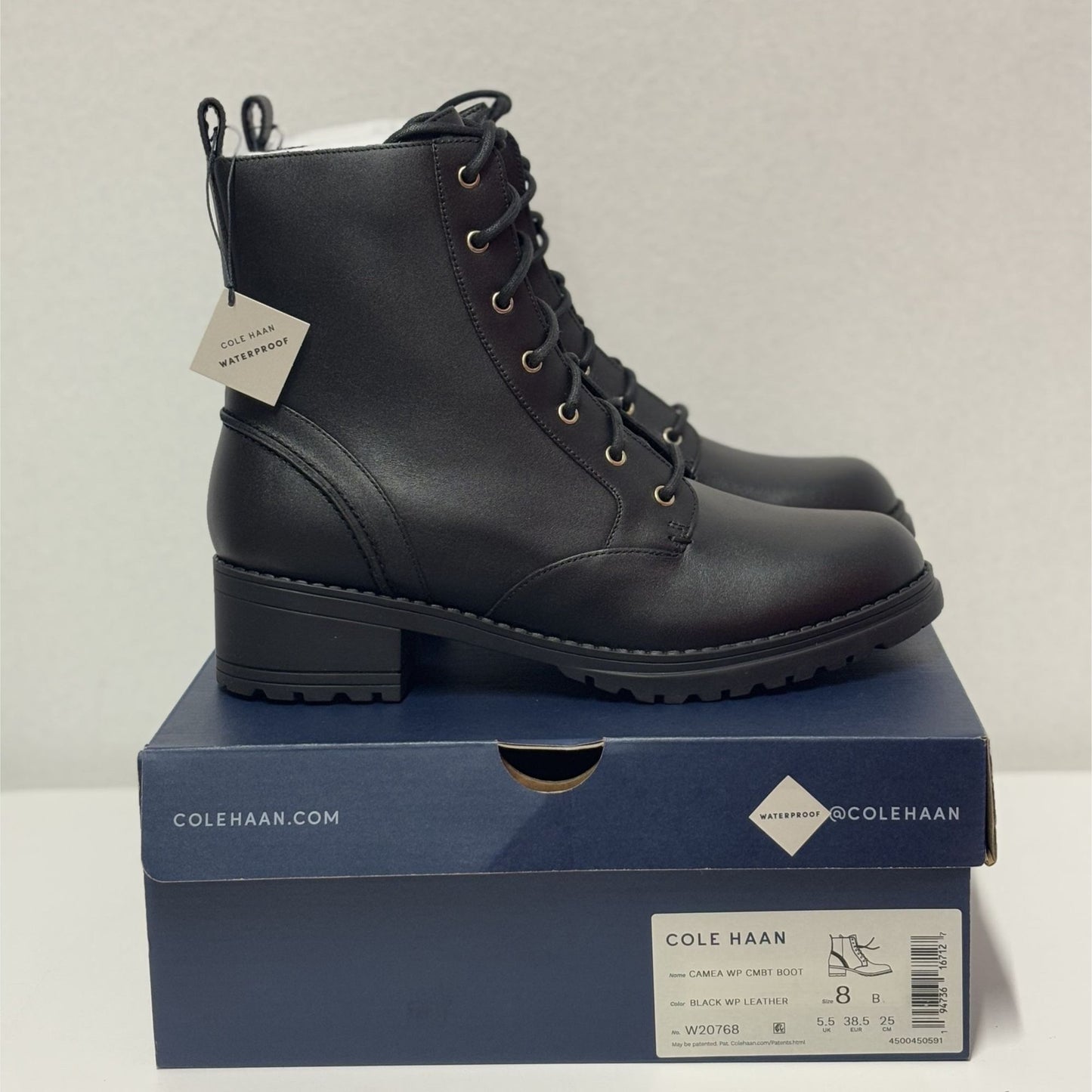 COLE HAAN / Camea WP / Grand Pro Rally / Waterproof / Combat Boot US / Black Lace-Up / Size 8