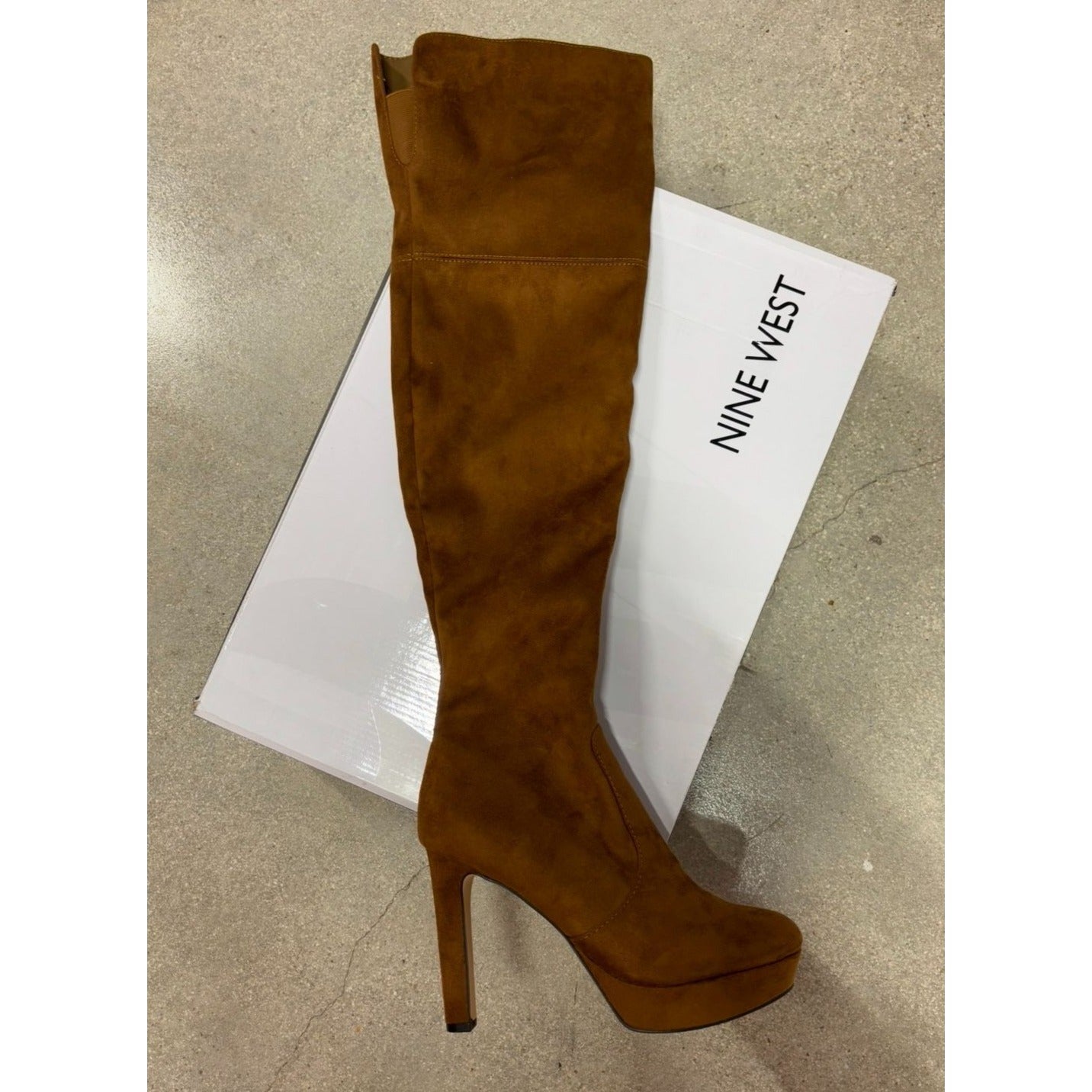 NINE WEST / Gotcha-2 / Brown / Suede / Platform / Knee-High / Boots With Stiletto Heel / Size 9M SHOES BY FLOR