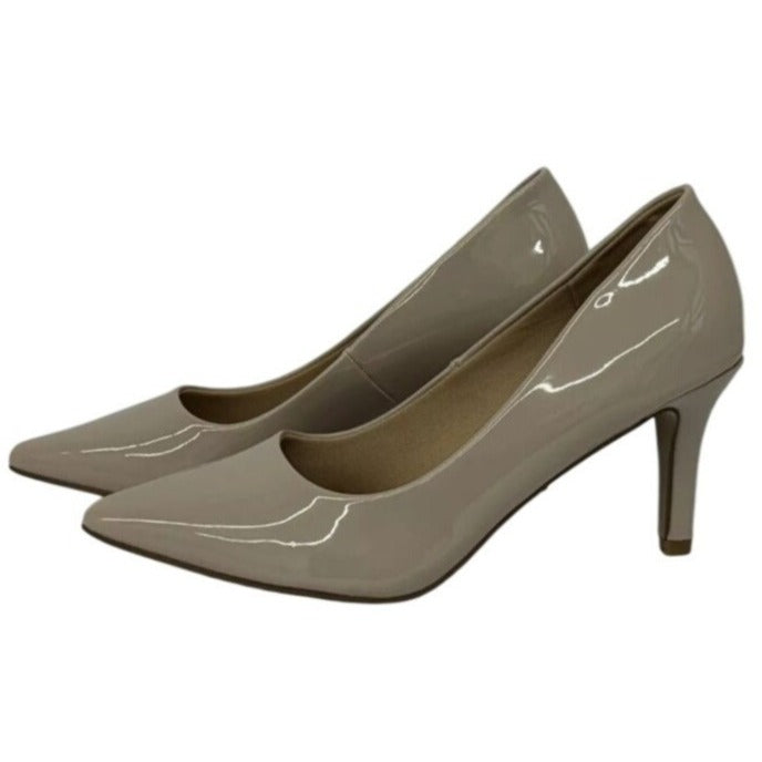 PIERRE DUMAS / Bloom-1 / Beige / Patent / Leather / Pointed-Toe / High Heel Elegant & Comfortable Design SHOES BY FLOR