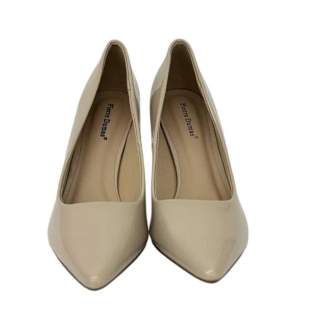 PIERRE DUMAS / Bloom-1 / Beige / Patent / Leather / Pointed-Toe / High Heel Elegant & Comfortable Design SHOES BY FLOR
