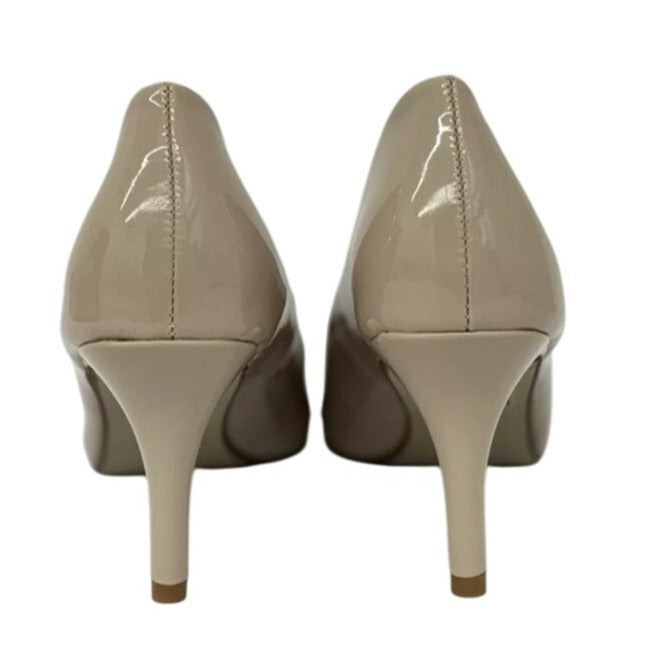PIERRE DUMAS / Bloom-1 / Beige / Patent / Leather / Pointed-Toe / High Heel Elegant & Comfortable Design SHOES BY FLOR