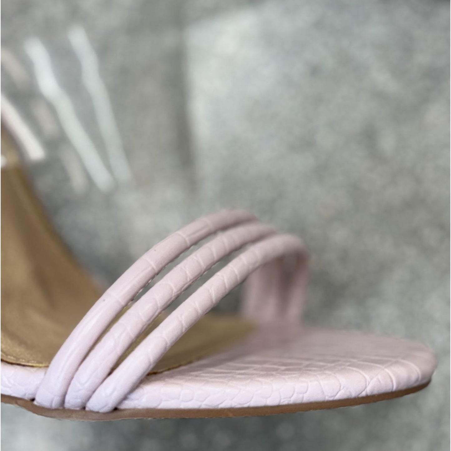 KAYLEEN / Berkley-16 / Pink / High Heeled Sandals With Clear / Strap Detail SHOES BY FLOR
