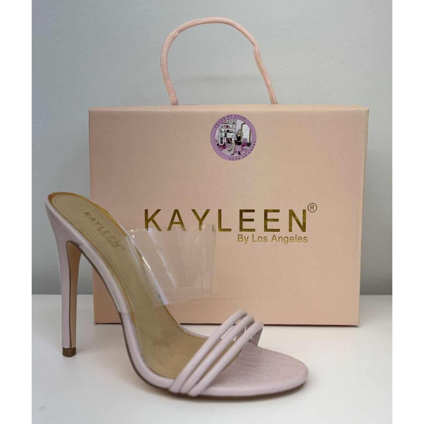 KAYLEEN / Berkley-16 / Pink / High Heeled Sandals With Clear / Strap Detail SHOES BY FLOR