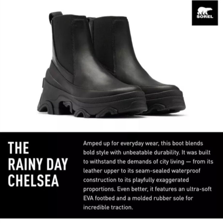 SOREL / Brex-Chelsea / Rainy Day / Boots / Waterproof / Black / Size 9 SHOES BY FLOR