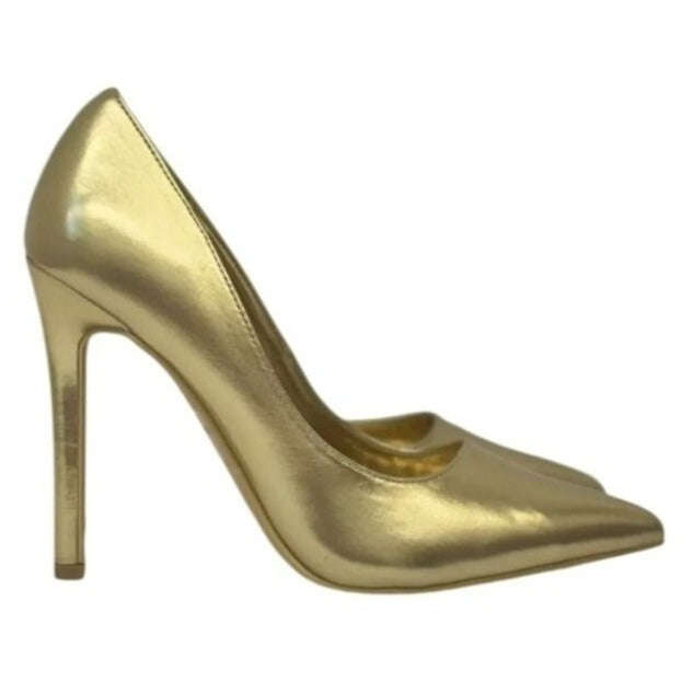 OLIVIA FERGUSON / Kiara / Gold / Pointed-Toe / High Heel Pumps / Size 8 / Faux Leather / Elegant Stiletto Heels With 4.5" Heel Height SHOES BY FLOR