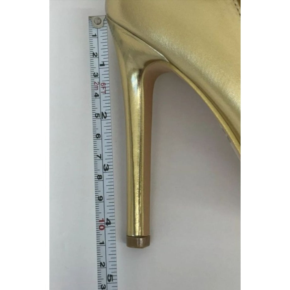 OLIVIA FERGUSON / Kiara / Gold / Pointed-Toe / High Heel Pumps / Size 8 / Faux Leather / Elegant Stiletto Heels With 4.5" Heel Height SHOES BY FLOR