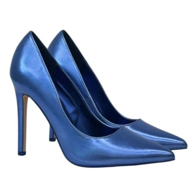 OLIVIA FERGUSON / Royal / Metallic Blue / Pointed-Toe/ Stiletto / Heels Womens / High / Pumps / Elegant Design / Synthetic / Size 8 SHOES BY FLOR