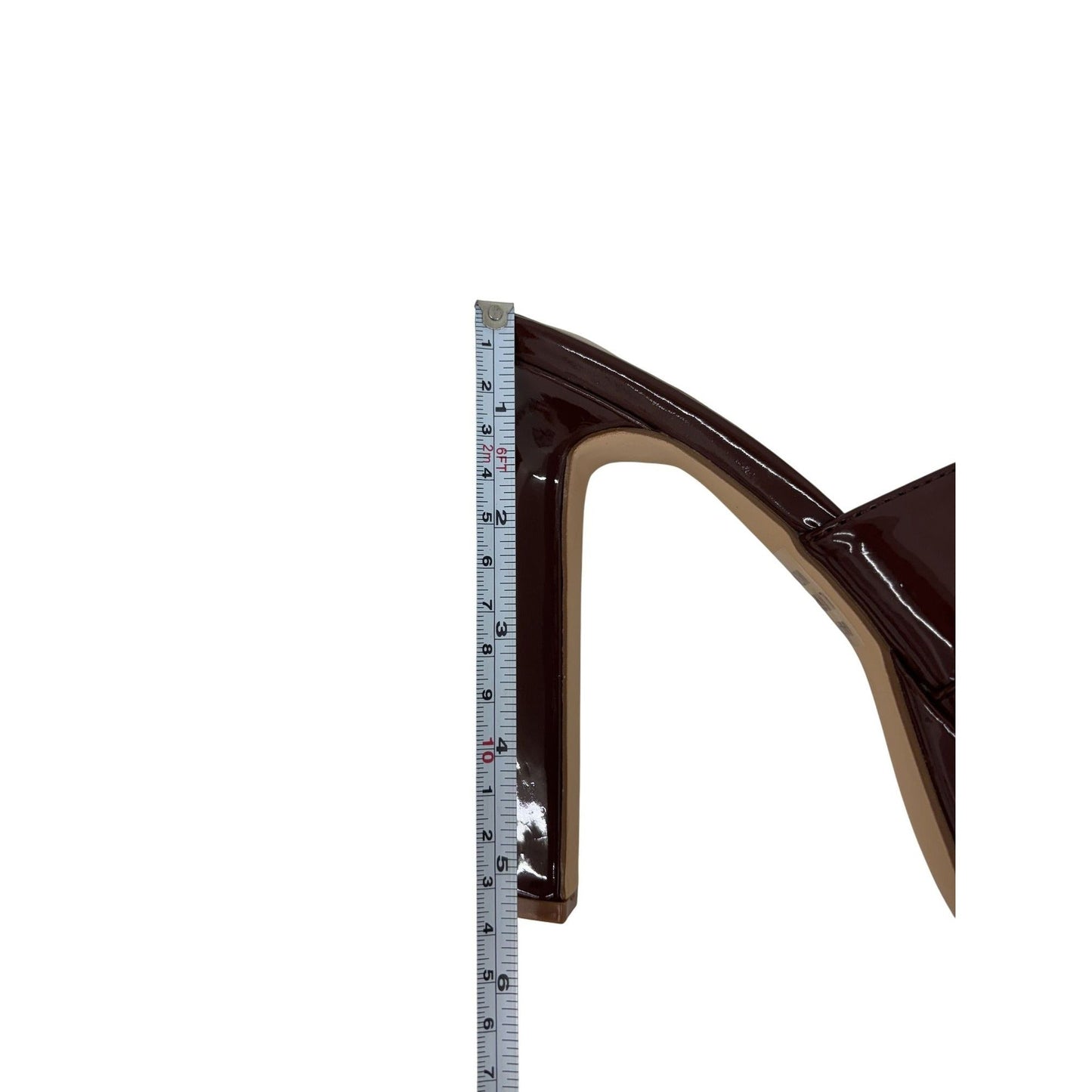 CATHY DIN / Kaiaa-7 / Brown Patent Leather / Platform / High Heel / Sandals With Gold Chain Accent SHOES BY FLOR