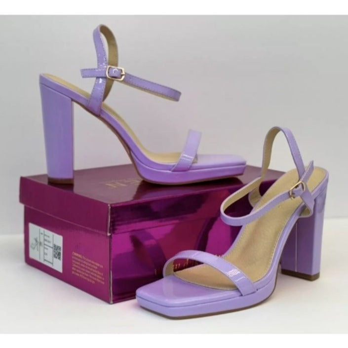 KAYLEEN / Nahlah-7 / Lavender / Lila /Block Heel / Sandals With Adjustable Strap & Open Toe/ Size 8.5 SHOES BY FLOR