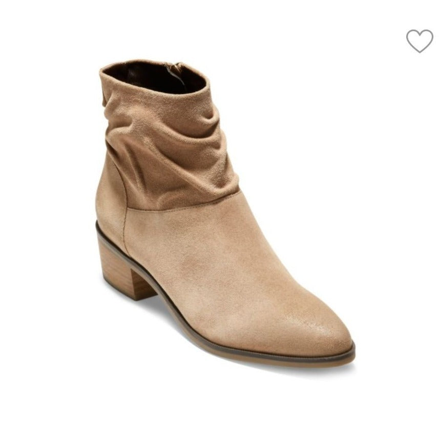 COLE HAAN / Mapl WRE / Water Resistant / Suede / Booties / With Side Zipper & Stacked Heel / US Size 9 SHOES BY FLOR
