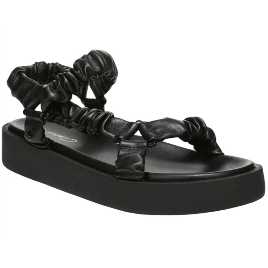 CIRCUS BY SAM EDELMAN / Harlene / Black / Scrunchie Strap / Platform / Sandals / Size 6.5 / (23.5cm) SHOES BY FLOR