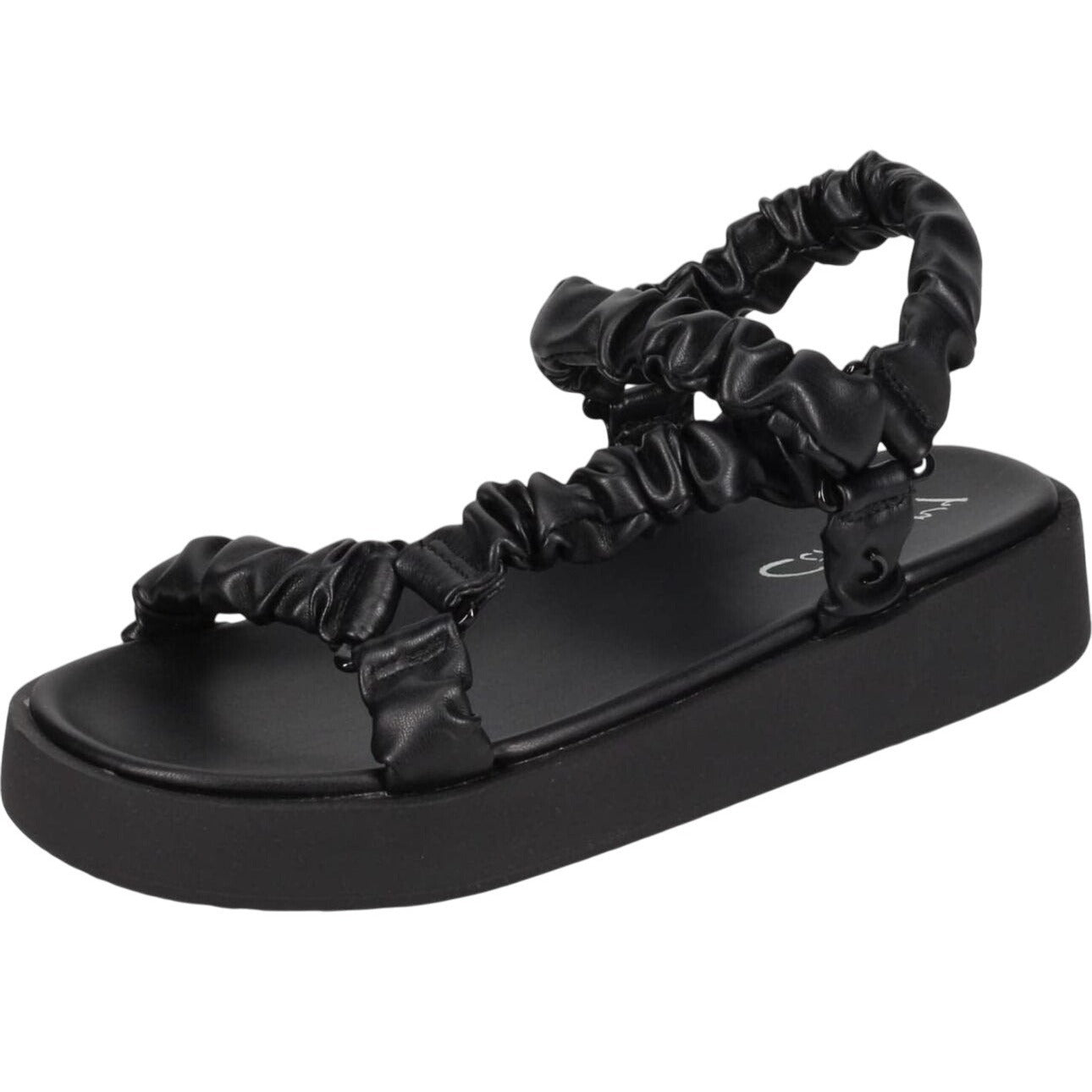 CIRCUS BY SAM EDELMAN / Harlene / Black / Scrunchie Strap / Platform / Sandals / Size 6.5 / (23.5cm) SHOES BY FLOR
