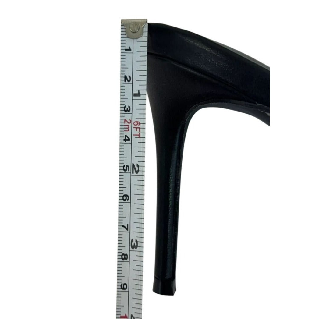 LILIANA / Silla-9/ Black / Pointed Toe / Stiletto Mule / Heels / With Silver Buckle Detail / Size 10 SHOES BY FLOR