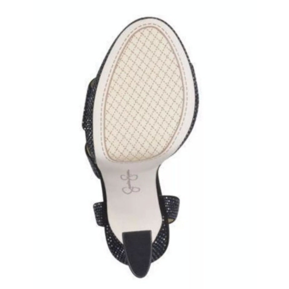JESSICA SIMPSON / J-Friso-2 / Black / Rhinestone / Platform Heeled / Sandals / With Ankle Strap