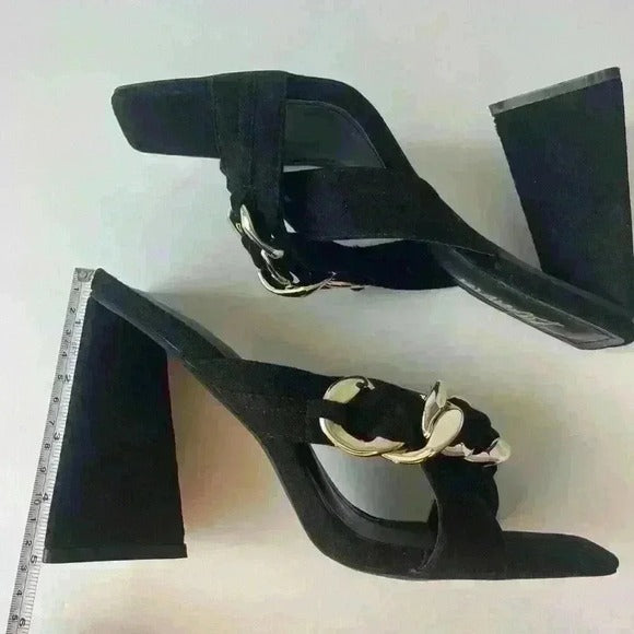 Black & Gold /High Heels Sandals / Size Us 8.5 SHOES BY FLOR