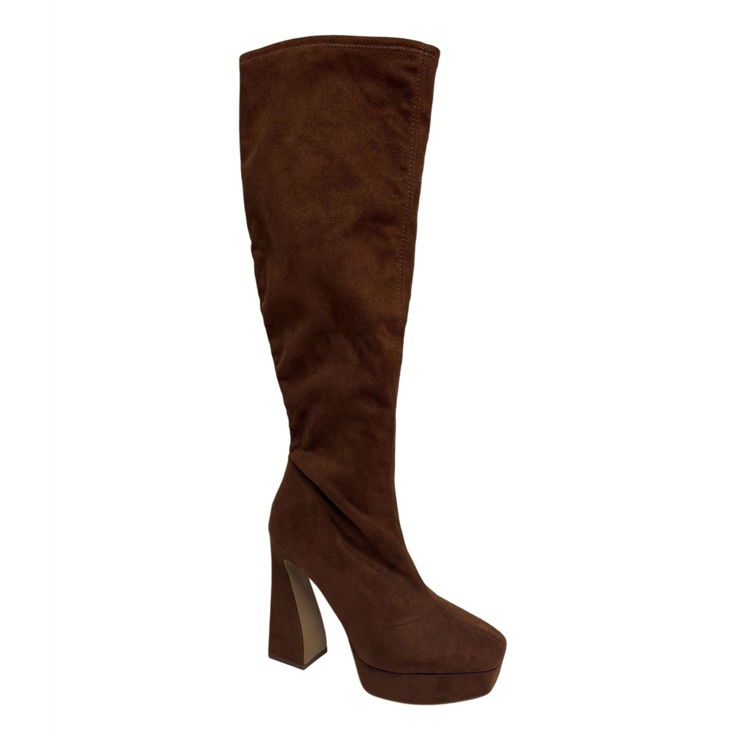 JESSICA SIMPSON/ JS-Daniyah / Zipper / Knee-High Platform / Boots - Brown / Suade / Size 7.5 SHOES BY FLOR