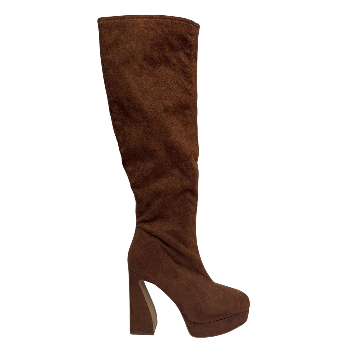 JESSICA SIMPSON/ JS-Daniyah / Zipper / Knee-High Platform / Boots - Brown / Suade / Size 7.5 SHOES BY FLOR