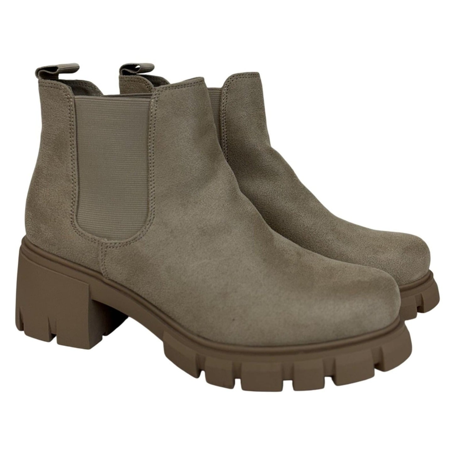 SODA / Pionner / Beig/Sand / Chelsea Boots / With Chunky Lug Sole & Elastic Gore Pull Tabs SHOES BY FLOR