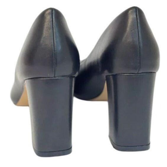 PIERRE DUMAS / Lover-1 / Black / Faux Leather / Pointed / Toe Block Heel / Pumps SHOES BY FLOR