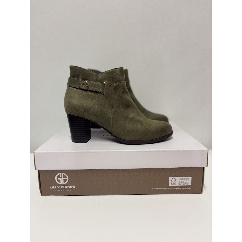 GIANI BERNINI / Artemyssl / Green / Suede /Round Toe / Block Heel / Booties