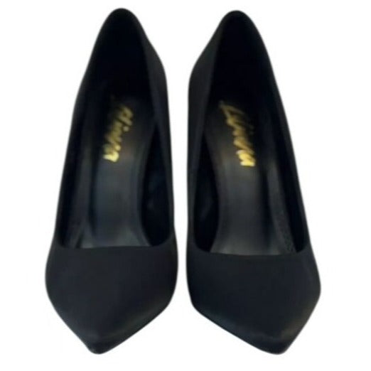 LILIANA / Kimye-88 / Black Satin / Stiletto / High Heel/ Pointed Toe / Pumps / For Women / Elegant Design / Size 9 SHOES BY FLOR