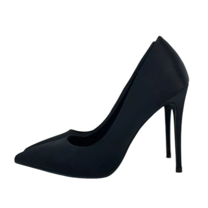 LILIANA / Kimye-88 / Black Satin / Stiletto / High Heel/ Pointed Toe / Pumps / For Women / Elegant Design / Size 9 SHOES BY FLOR