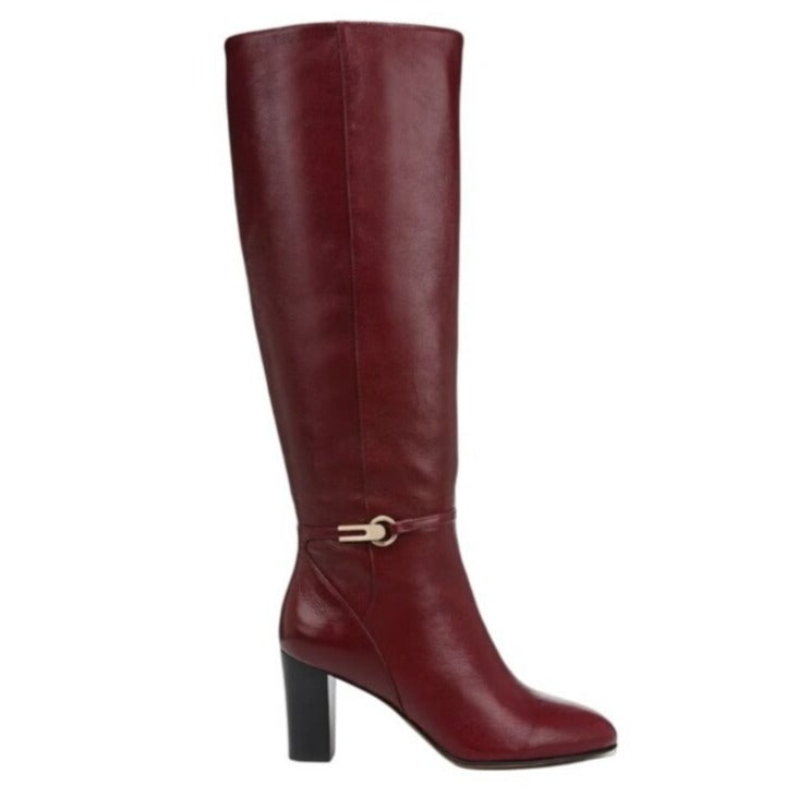 FRANCO SARTO / L-Palermo / Burgundy / Leather / Tall Boots With Block / Heel / Size 9 / 25.5 cm / Italy SHOES BY FLOR