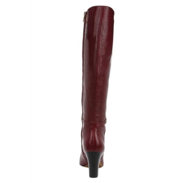 FRANCO SARTO / L-Palermo / Burgundy / Leather / Tall Boots With Block / Heel / Size 9 / 25.5 cm / Italy SHOES BY FLOR