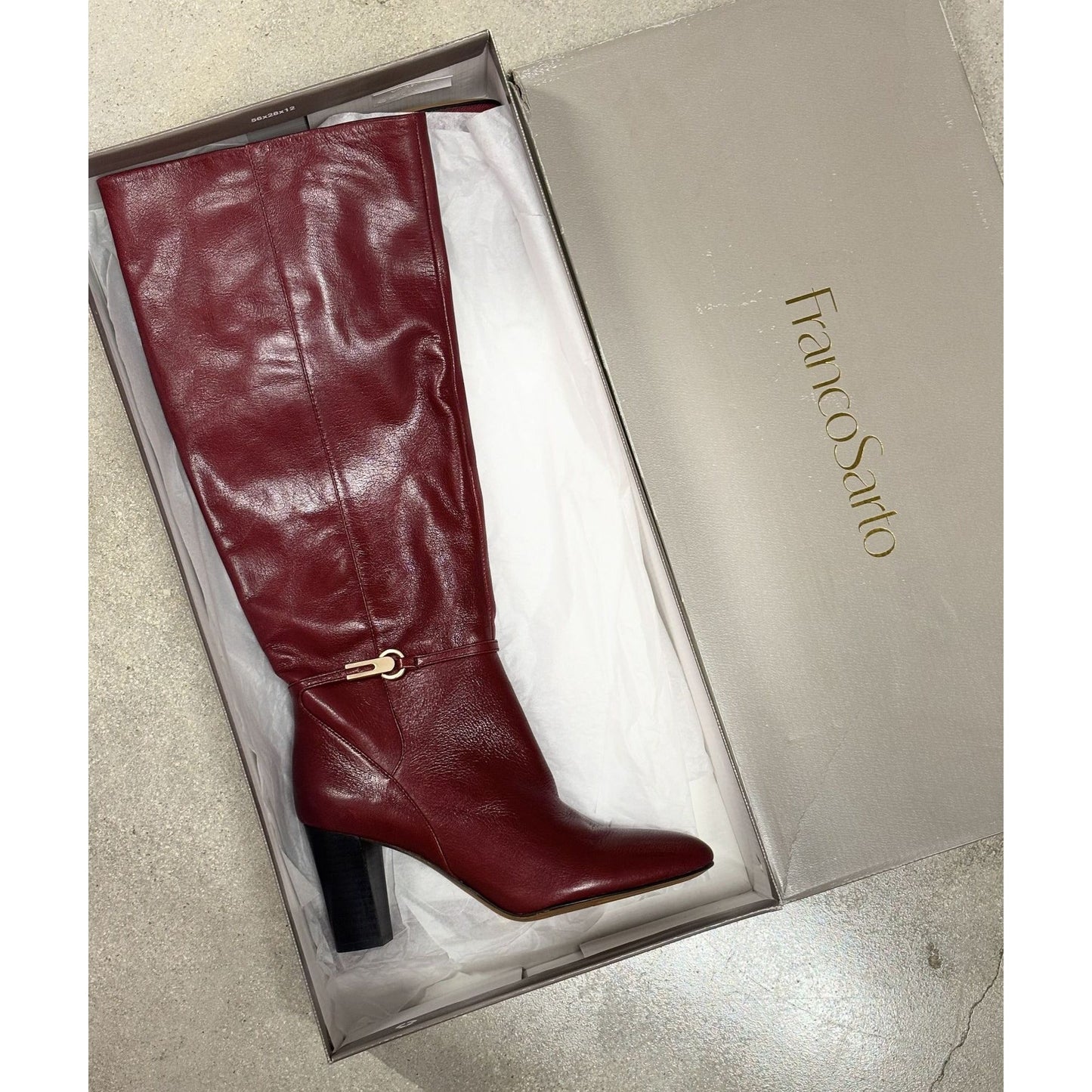 FRANCO SARTO / L-Palermo / Burgundy / Leather / Tall Boots With Block / Heel / Size 9 / 25.5 cm / Italy SHOES BY FLOR