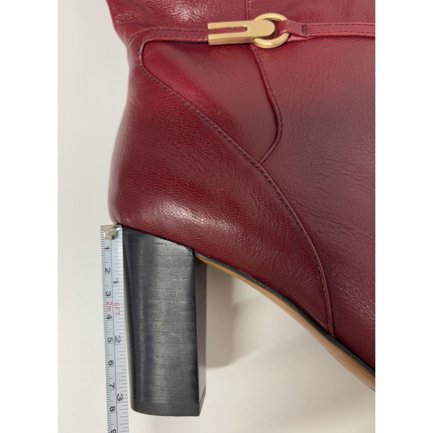 FRANCO SARTO / L-Palermo / Burgundy / Leather / Tall Boots With Block / Heel / Size 9 / 25.5 cm / Italy SHOES BY FLOR