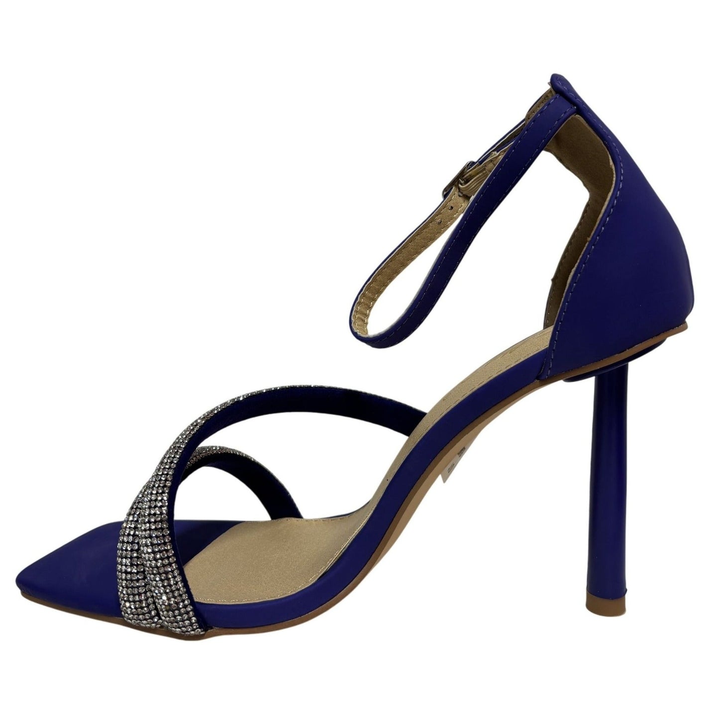 CATHY DIN / Alathea / Blue Purple / High Heel / Sandals With Rhinestone / Straps & Adjustable / Ankle Strap / Size 10 SHOES BY FLOR