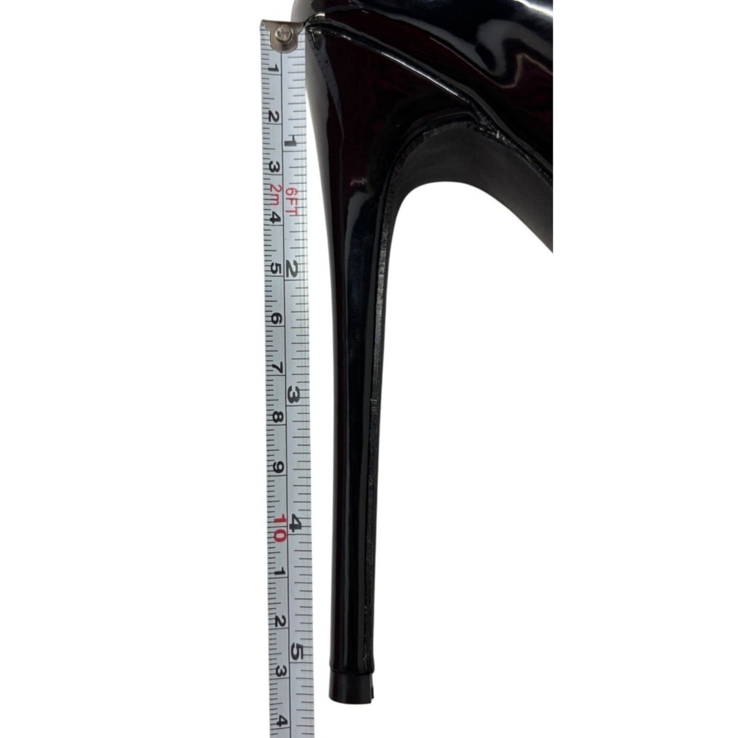 OLIVIA FERGUSON / Cassandra / Black Patent / Leather / Open-Toe Platform Stiletto / Size 8.5 SHOES BY FLOR