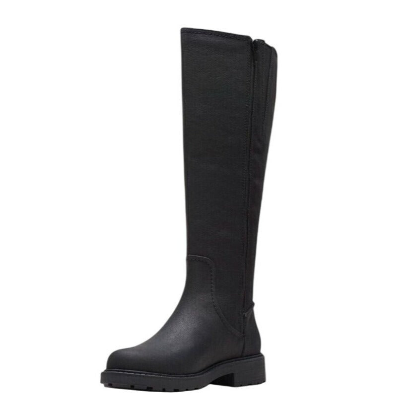 CLARKS / Opal Glow / Black / Leather / Zipper / Knee High / Size 9.5M