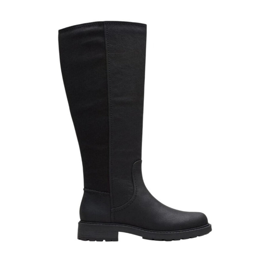 CLARKS / Opal Glow / Black / Leather / Zipper / Knee High / Size 9.5M